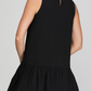 BLACK SLEEVELESS WOVEN BUBBLE HEM DRESS