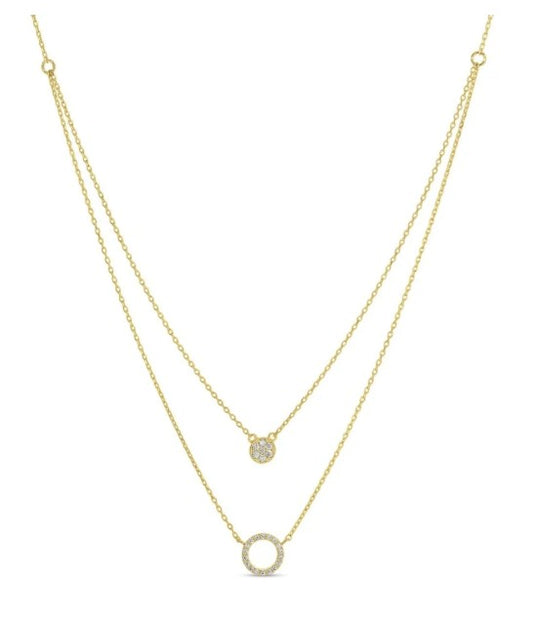 Round Pavé Double Appeal Necklace