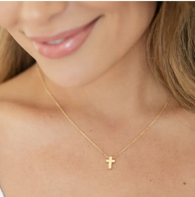 Small Simple Cross Necklace