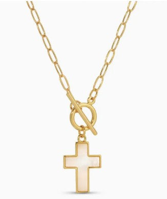 Front Toggle Cross Pendant Necklace