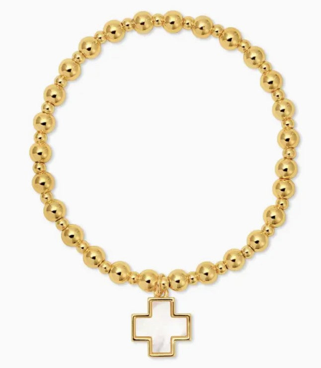 Beaded Cross Charm Bracelet