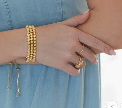 6mm Gold Beaded Bracelet