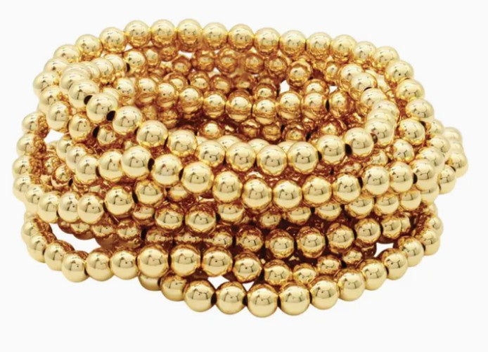6mm Gold Beaded Bracelet