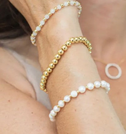 6mm Gold Beaded Bracelet
