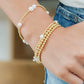 3mm Stretch Bead Bracelets with Large Pearl Accents