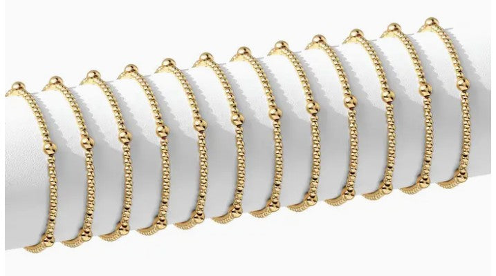 3mm Bead with 5mm Accent Stretch Bracelet