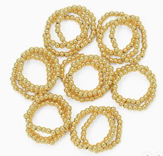 Gold Beaded Stretch Ring
