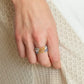 Stretch Crystal Rings with 5 Gold Bead Accent