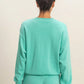Raw Edge Detail Burnout Sweatshirt - Turquoise