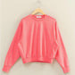 Raw Edge Detail Burnout Sweatshirt - Taffy