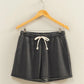 Drawstring Burnout French Terry Shorts - Black