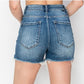 High Rise Clean Cut Hem w/ Small Distressed Shorts
