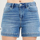 High Rise Cuffed Hem Shorts