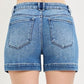 High Rise Cuffed Hem Shorts