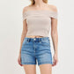 High Rise Cuffed Hem Shorts