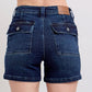 JB High Waisted Black Flap Pocket Shorts