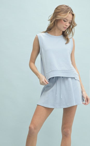 French Terry Sleeveless Skort Set