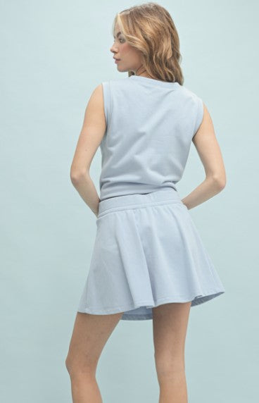 French Terry Sleeveless Skort Set