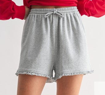 Knit Shorts with Ruffle Hem