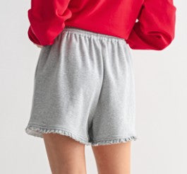 Knit Shorts with Ruffle Hem