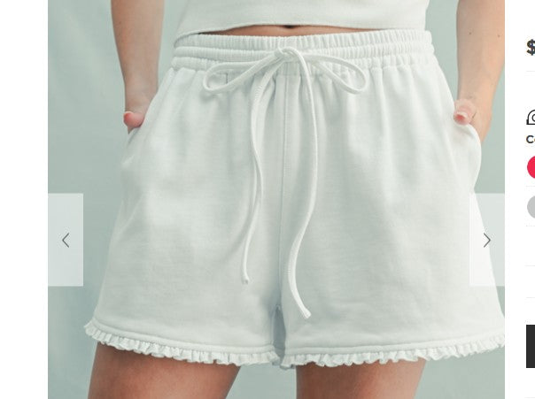 Knit Shorts with Ruffle Hem