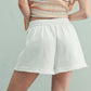 Knit Shorts with Ruffle Hem