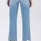 Amply - High Rise Distressed Crop Slim Wide Jeans
