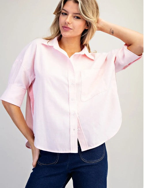 Contrast Stripe Detailing Button Down Shirt