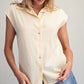 Striped Cinch Tie Back Blouse