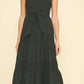 Pinch Contrast Eyelet Detailed Maxi Dress - Black