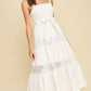 Pinch Contrast Eyelet Detailed Maxi Dress - White