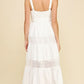Pinch Contrast Eyelet Detailed Maxi Dress - White