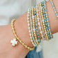 Beaded Cross Charm Bracelet