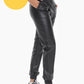 Black CURVY Vegan Leather Joggers