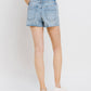 *MID RISE RAW DISTRESSED HEM SHORTS T6390