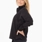 PLUSH HALF-ZIP FLEECE PULLOVER - BLACK