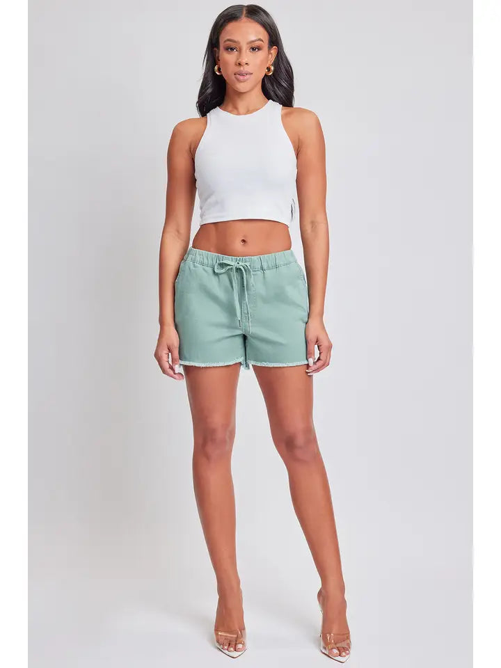 YMI FRAYED HEM PULL-ON SHORTS