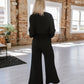 *Black Alex Textured Long Sleeve Set