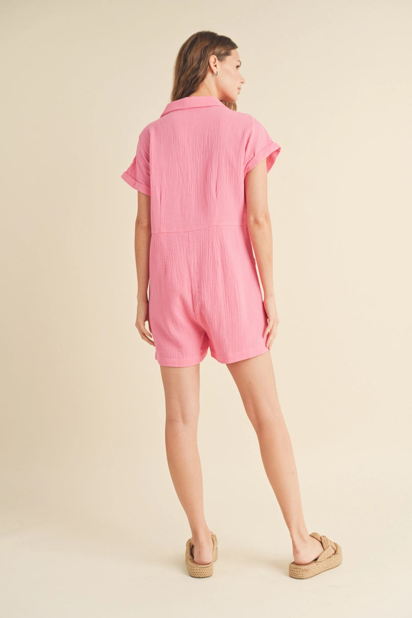 *HIBISCUS BUTTON UP ROMPER