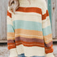 Colorblock Stripe Crew Neck Sweater