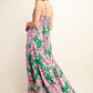 *SMOCKED BACK SIDE POCKET STRAPPY LINED MAXI DRESS