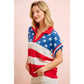4TH OF JULY STAR STRIPED SLEEVELESS COLLAR KNIT TOP