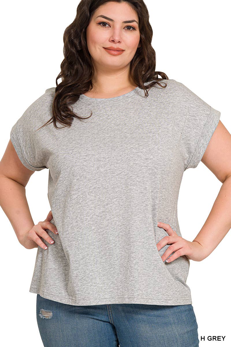 PS Cotton Folded Sleeve T Shirt