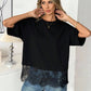 Kansas City Lace Trim T'Shirt - Black