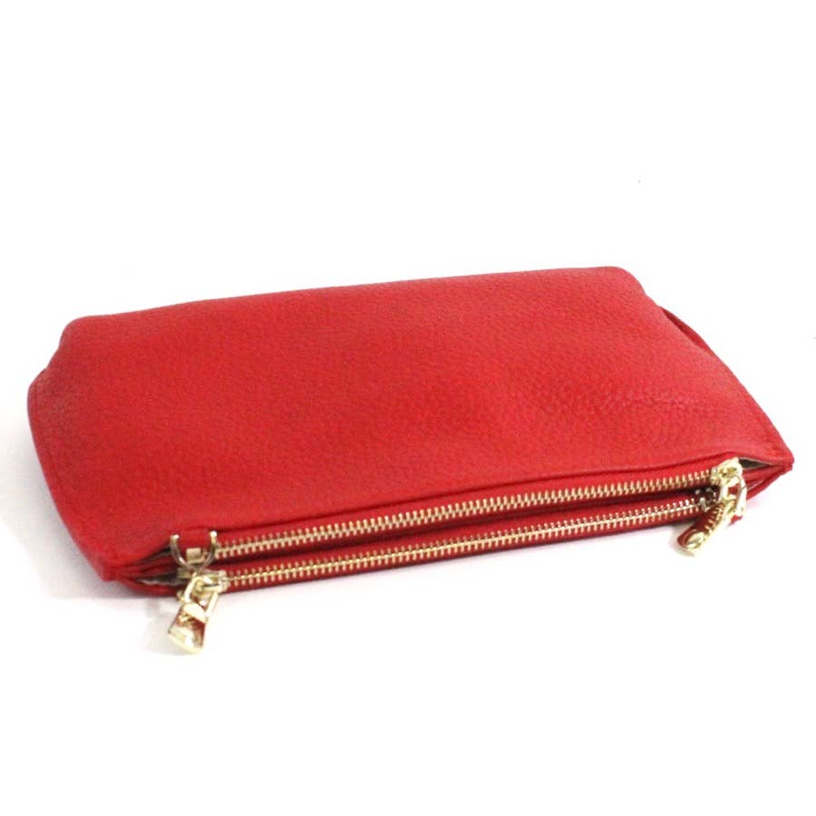 *Leather Clutch Crossbody Bag