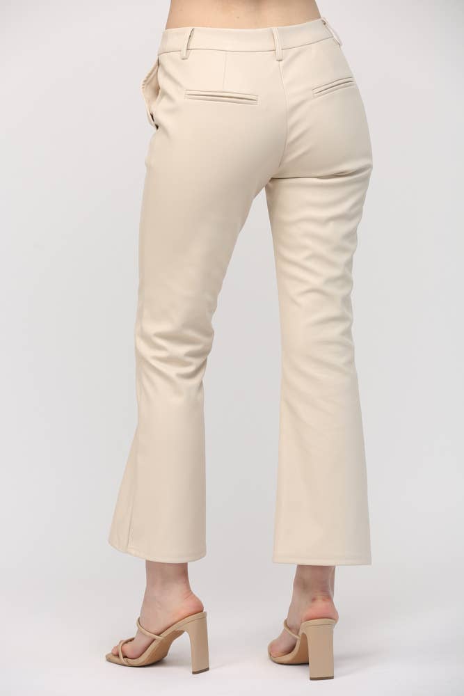 FAUX LEATHER FLARE PANTS FP65004