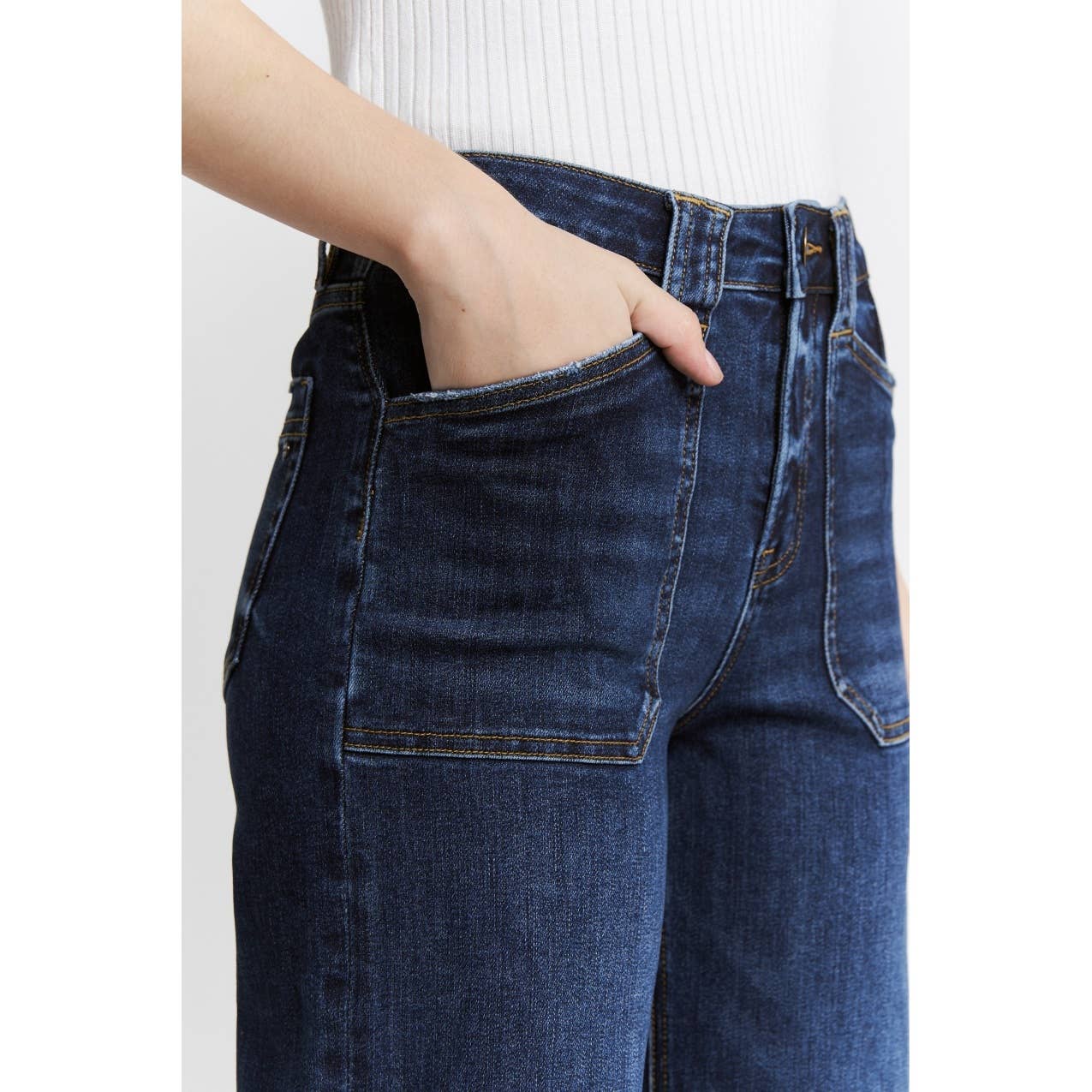 MICA HIGH RISE WIDE LEG WITH PATCH POCKET