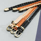 CLASSIC LEATHER BRAIDED BELT - BEIGE