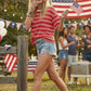 Americana Striped Oversized Tee