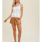 *WHITE VELVET STAR DETAIL MESH TOP WITH CAMI INSERT